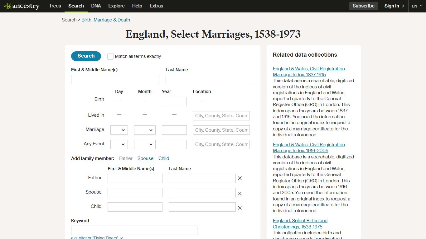 England, Select Marriages, 1538-1973 - Ancestry.com